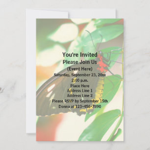 Invitación Naturaleza de la mariposa negra