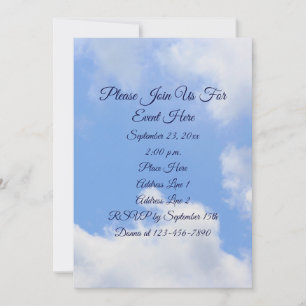 Invitación Naturaleza de las nubes blancas del cielo azul