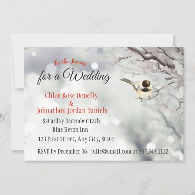 Invitación Naturaleza de los árboles helados Bodas navidades (Anverso)