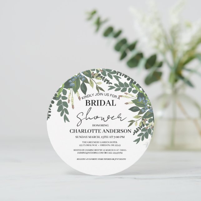 Invitación Naturaleza de los jardines Vegetación Ducha Bridal (Anverso de pie)