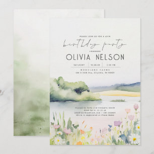 Invitación Naturaleza de verano y fiesta de cumpleaños de flo