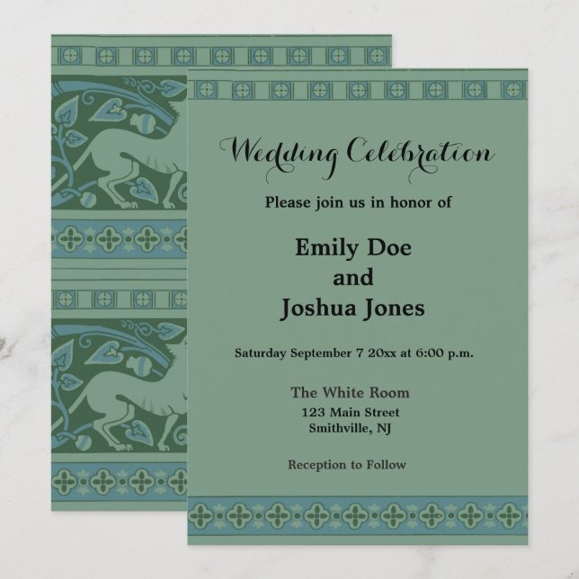 Invitación Naturaleza del perro Art Decó Nouveau Patrón anima (Anverso / Reverso)