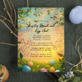 Invitación Naturaleza floral y caza de brunch y huevos en Pas