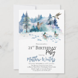 Invitación Naturaleza forestal de Woodland 21ª Fiesta de cump