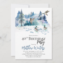 Invitación Naturaleza forestal de Woodland 40º Fiesta de cump