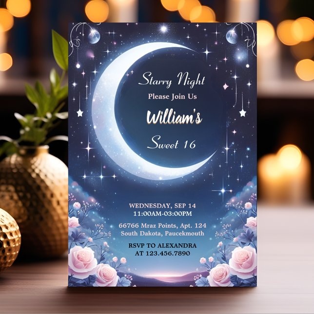 Invitación Naturaleza Galaxia Mystical Starry Night Sweet 16 (Subido por el creador)