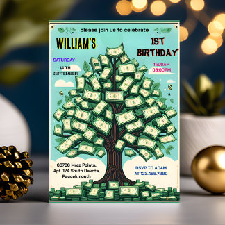 Invitación Naturaleza Guay Cash Only Money Tree 13th Birthday