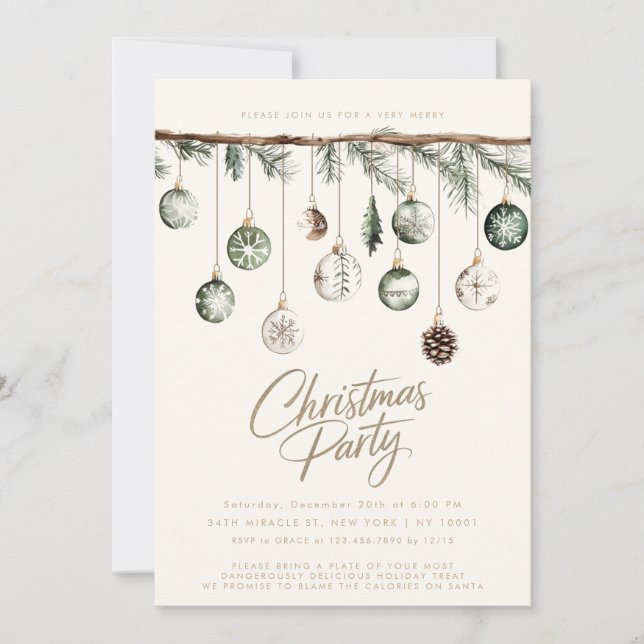 Invitación Naturaleza Minimalista rusa Navidades simples Fies (Anverso)