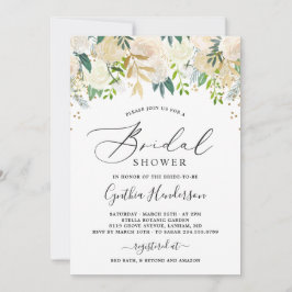 Invitación Naturaleza moderna Dorado verde Floral Bridal Duch