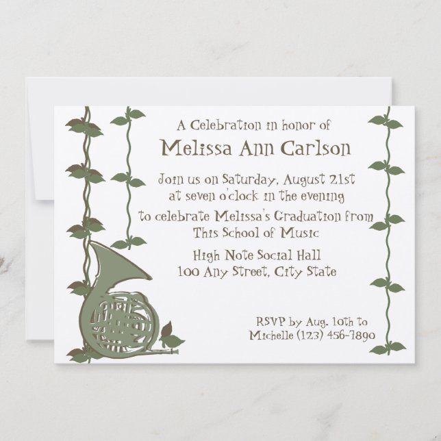 Invitación Naturaleza musical/ Cuerno francés (Anverso)