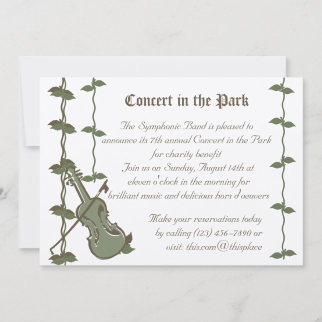 Invitación Naturaleza musical/ Violin (Anverso)