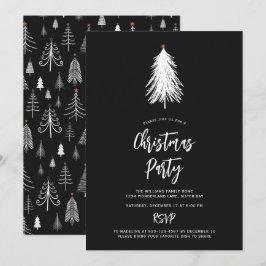 Invitación Naturaleza simple Fiesta de árbol de Navidad blanc