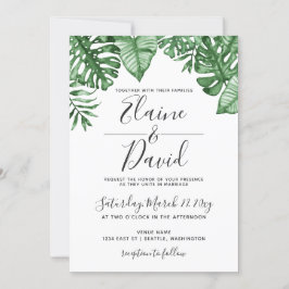 Invitación Naturaleza tropical rústica Boda de vegetación bot