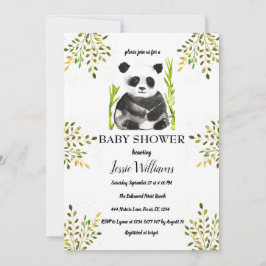 Invitación Naturaleza verde de Panda Bear Baby Shower