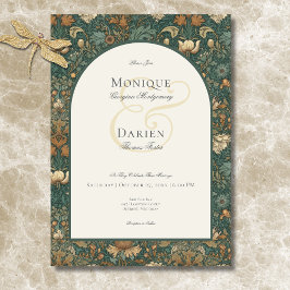 Invitación Naturaleza vintage William Morris Elegante Boda