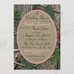 Invitación Naturas Camuflaje Ducha nupcial Rosa