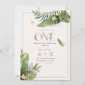 Invitación Nature birthday invitation template flowers invite