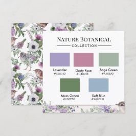 Invitación Nature Botanical Color Palette Card