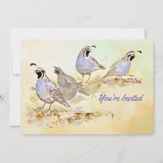 Invitación Nature California Quail Bird Birday Party (Anverso)