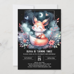 Invitación Nature Dreamy Fox Birthday digital