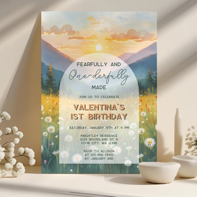 Invitación Nature Fearfully Onederfully Made First Birthday (Subido por el creador)
