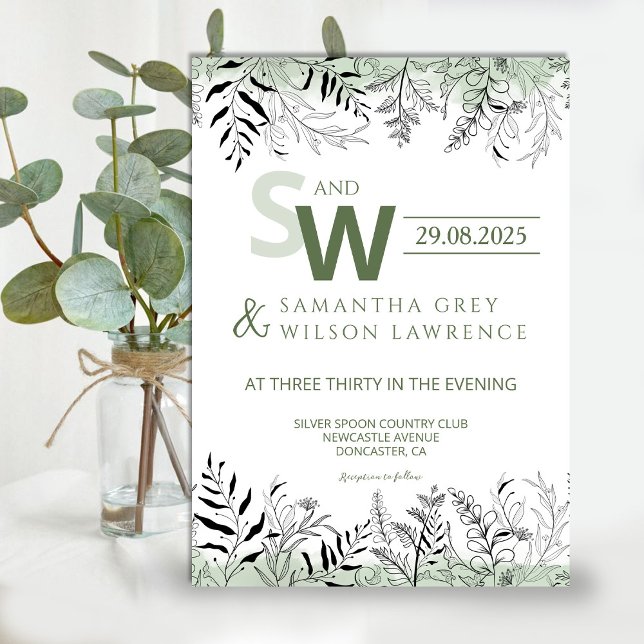 Invitación Nature inspired Greenery  Wedding Invitation (Subido por el creador)