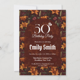 Invitación Nature Inspired Lilies Sparkle 90Th Birthday