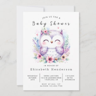 Invitación Nature Online Owl Baby Shower