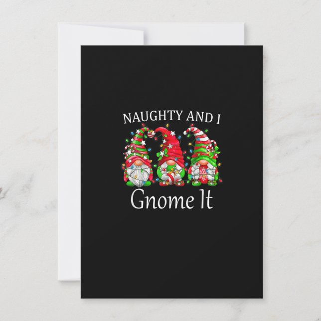Invitación Naughty And I Gnome It Christmas Pajamas Gnomes Fu (Anverso)