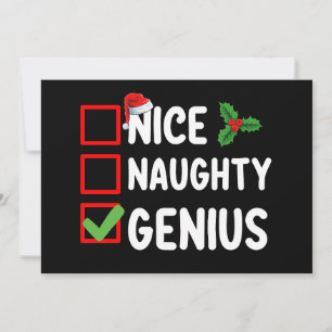 Invitación Naughty Genius Navidades Lista Vacaciones familiar