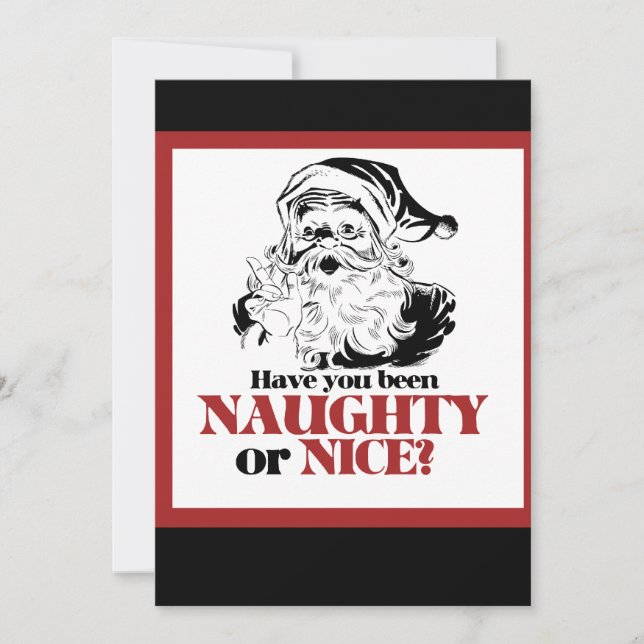 Invitación Naughty o Nice Santa (Anverso)