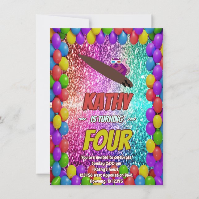 Invitación Naughty Squirrel Diversión Cumpleaños Cheeky fiest (Anverso)