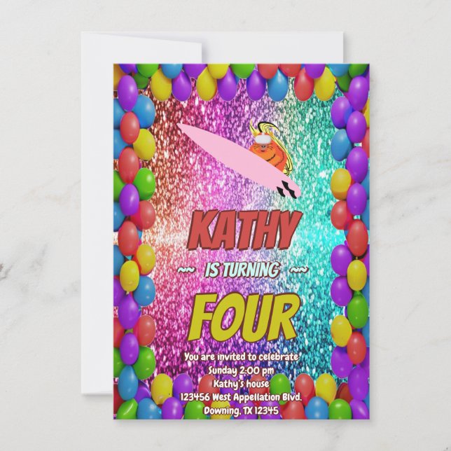 Invitación Naughty Squirrel Diversión Cumpleaños Cheeky fiest (Anverso)