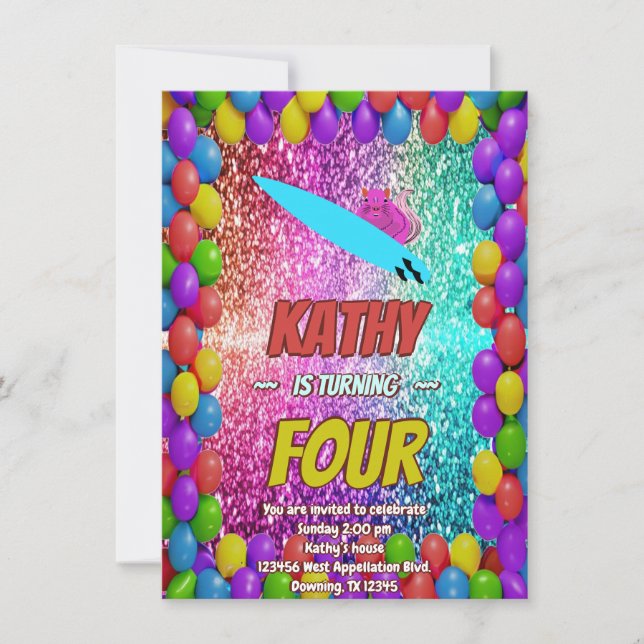 Invitación Naughty Squirrel Diversión Cumpleaños Cheeky fiest (Anverso)