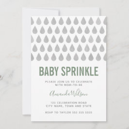 Invitación Náuseas de lluvia color de agua gris verde rociado