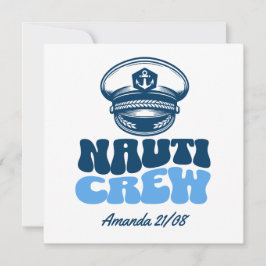 Invitación nauti crew retro blue