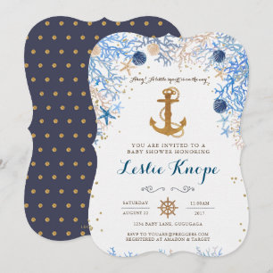 Invitación náutica a Baby Shower