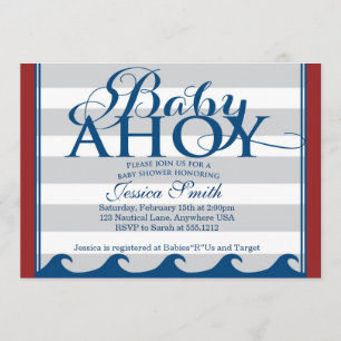 Invitación náutica a Baby Shower