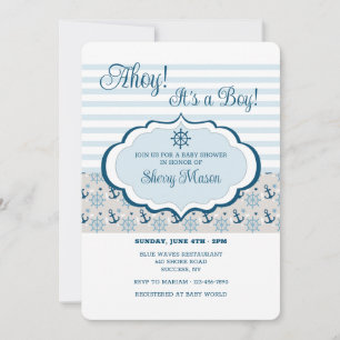 Invitación náutica a Baby Shower