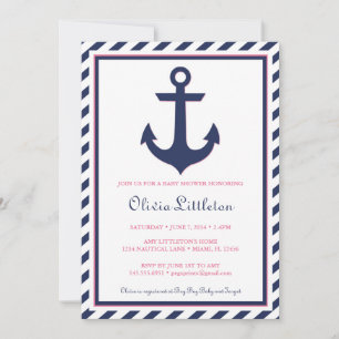 Invitación náutica a Baby Shower - Ahoy es Chica