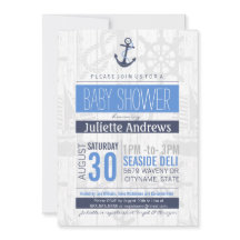 Invitación náutica a Baby Shower, Boy Blue