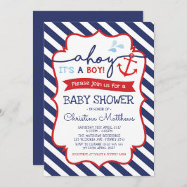 Invitación náutica a Baby Shower hoy es un chico!