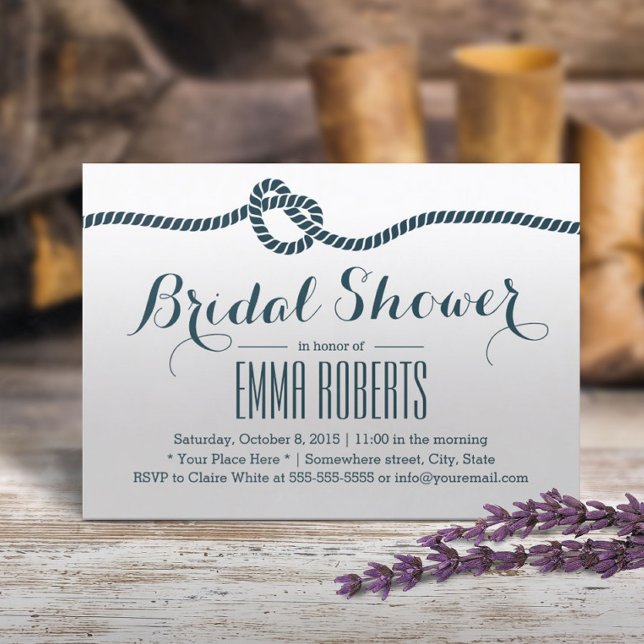 Invitación Náutica atando la ducha de novia de la Marina Knot (Subido por el creador)