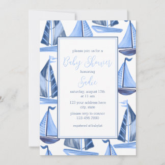 Invitación Náutica De Baby Shower A Un Niño