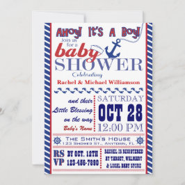 Invitación náutica de Baby Shower del bebé