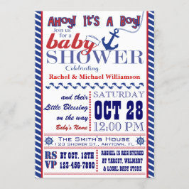Invitación náutica de Baby Shower del bebé