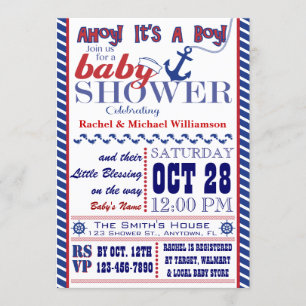 Invitación náutica de Baby Shower del bebé