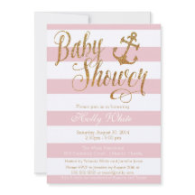 Invitación náutica de Baby Shower del chica del