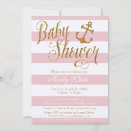 Invitación náutica de Baby Shower del chica del