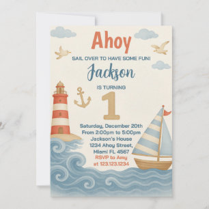 Invitación Náutica de Cumpleaños